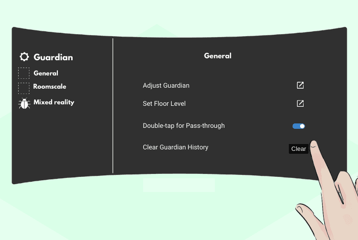 reset the oculus guardian history