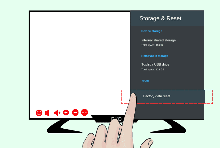 reset eko tv without remote