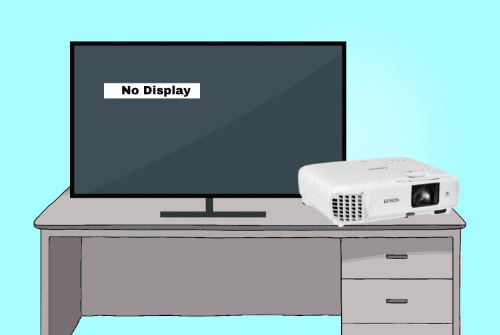 epson projector connected but not displaying