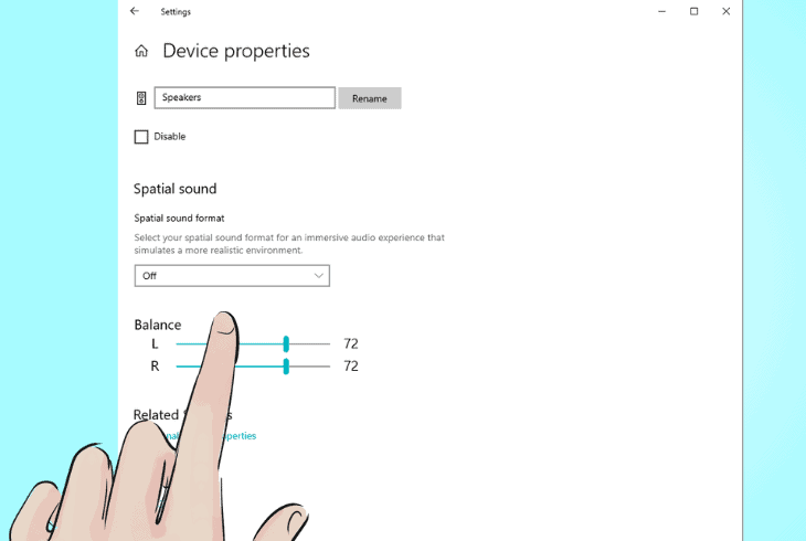 check audio balance and mode windows