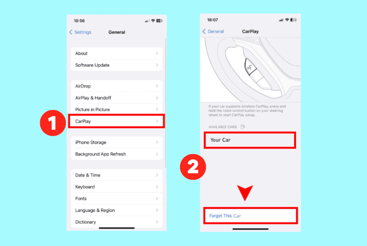 how to forget apple carplay vehicle