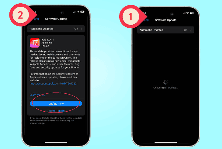 update the mobile’s ios version