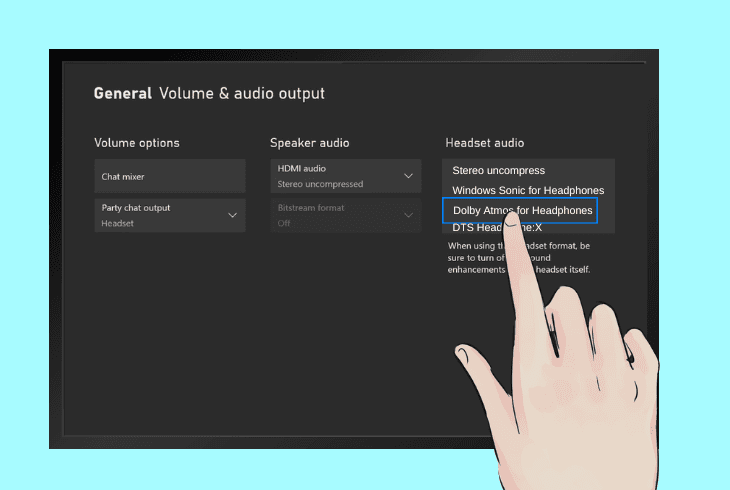 set up the xbox audio settings