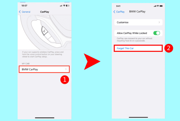 re-add the bmw carplay’s profile
