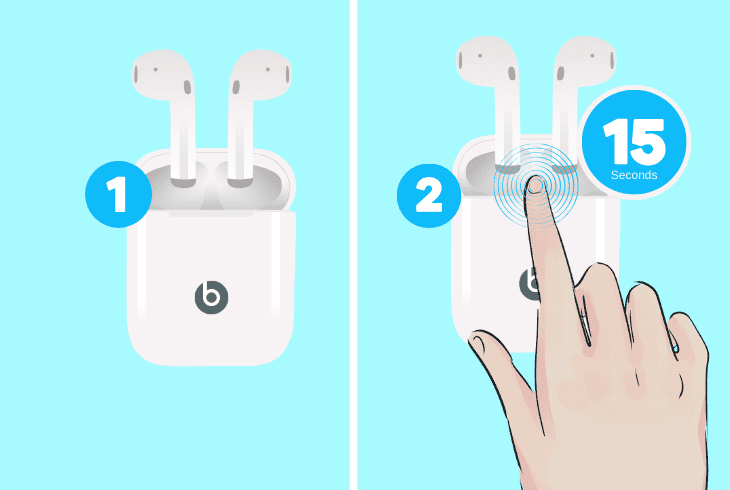 reset the earbuds to default