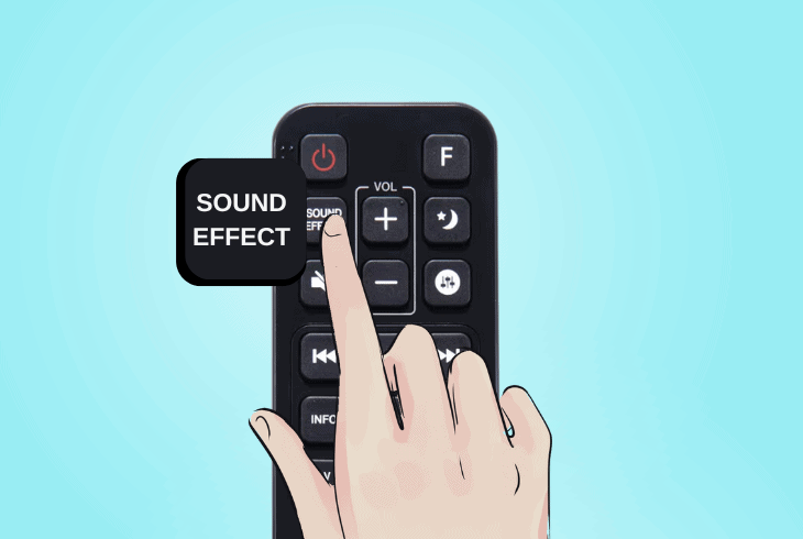 adjust the soundbar’s “sound effect”