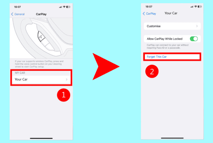 re-add the carplay stereo’s profile