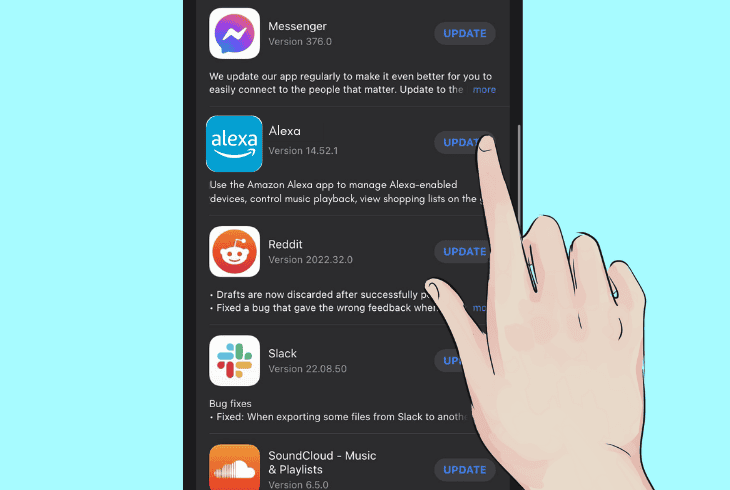 updating apps on iphones