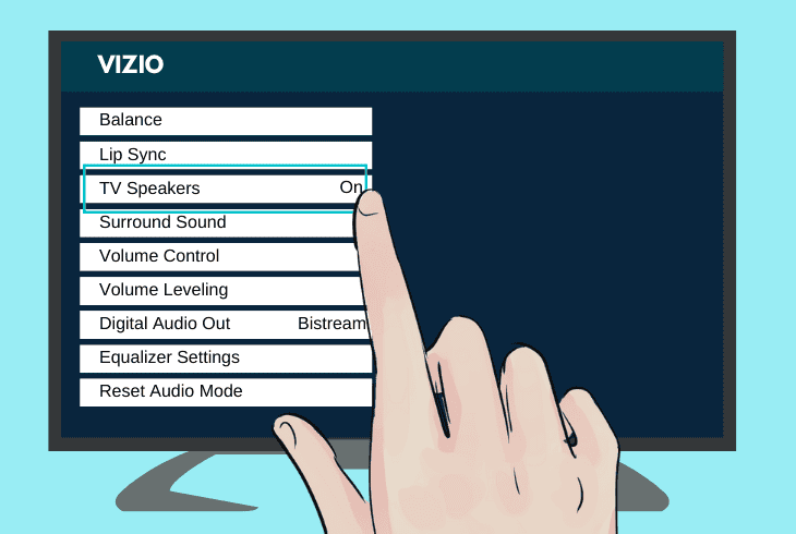 switch to vizio tv’s default audio output