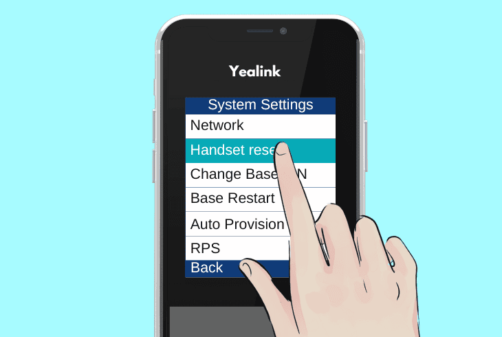 factory reset the yealink handset