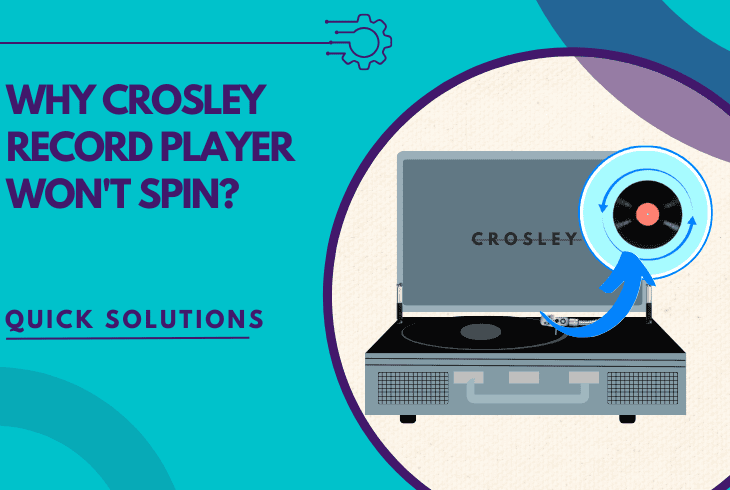 crosley record player won't spin