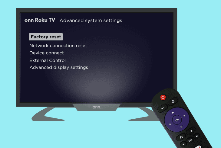 force a factory reset on roku tv