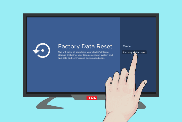 factory reset via settings