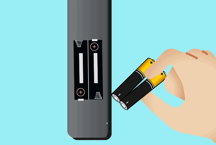 reinsert the remote control’s batteries