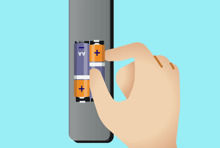 inspect the batteries of the remote