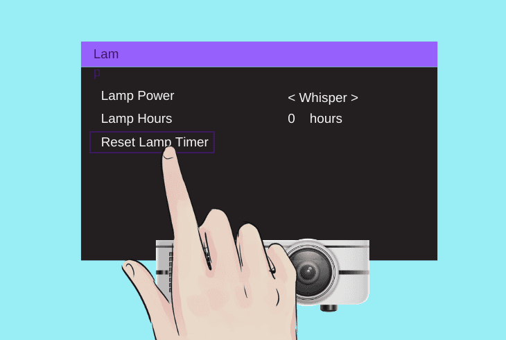 reset the projector’s lamp timer