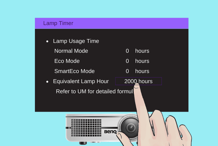 check lamp hours in the options