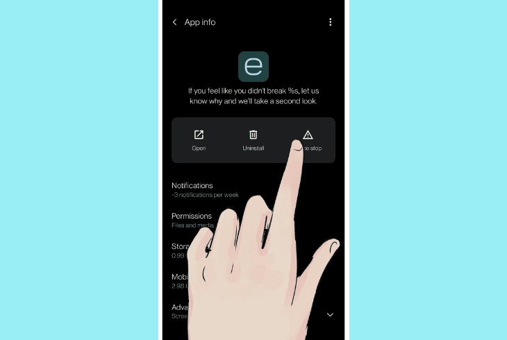 force stop the ecobee app