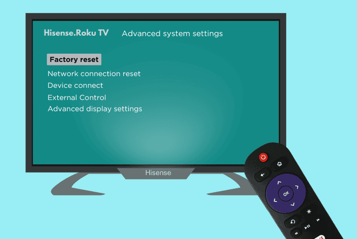 factory reset hisense roku tv through menu