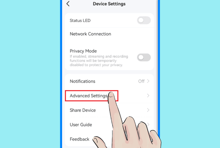 tapo advanced settings