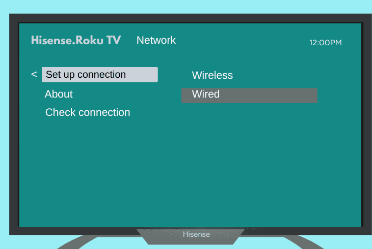 switch roku tv to a wired internet
