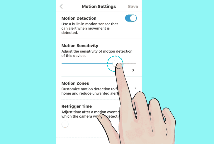 lower motion detection sensitivity