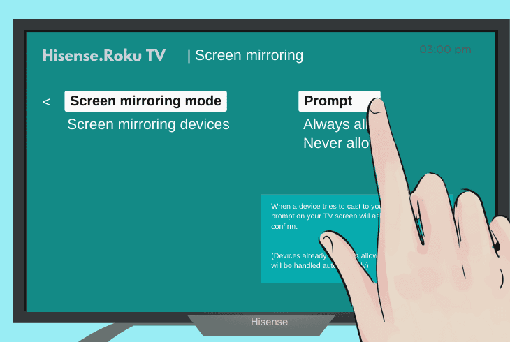 check if screen mirroring is set up
