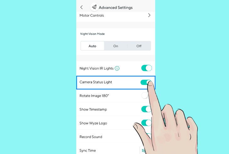 turn off the wyze status light
