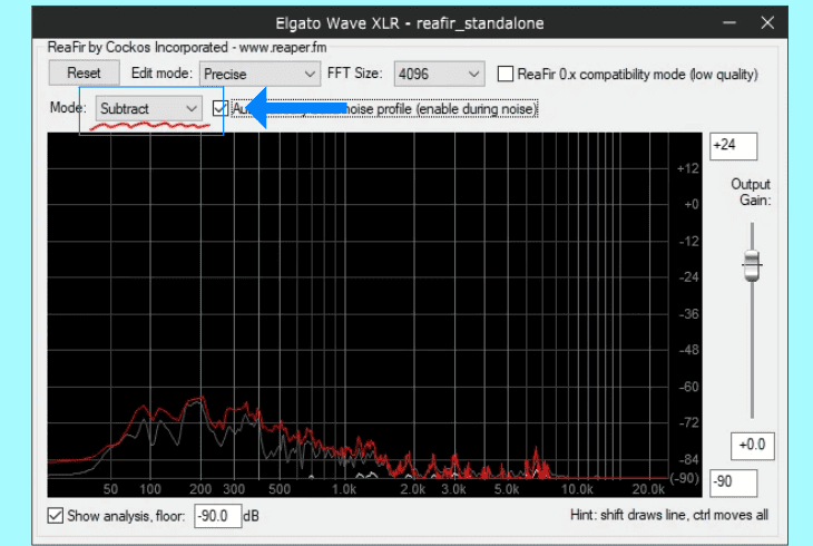 reafir plugin noise profile:
